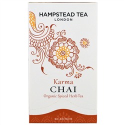 Hampstead Tea, Органический травяной чай со специями, карма чай, 20 пакетиков саше, 1,41 унции (40 г)