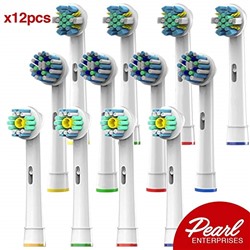 Pearl Enterprises Oral B Braun Compatible Replacement Brush Heads - Pack Of 12 Electric Toothbrush Assorted Heads - Try Them All You'll Find Your Favorite  by Pearl Enterprises