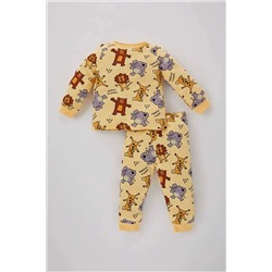 Defacto Erkek Bebek Safari Baskılı Uzun Kollu Penye Pijama Takımı B8435A5YL295mnsd