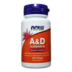 NOW Vitamin A & D 10000\400 IU, 100 капсул