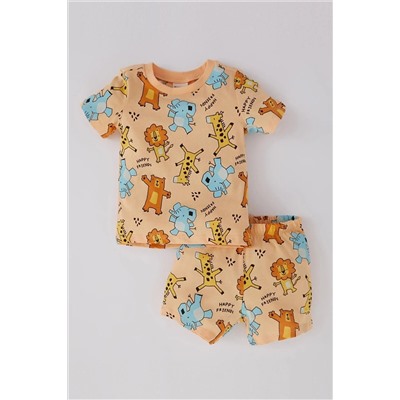 Defacto Erkek Bebek Safari Kısa Kollu Penye 2'li Pijama Takımı A6596A523HS
