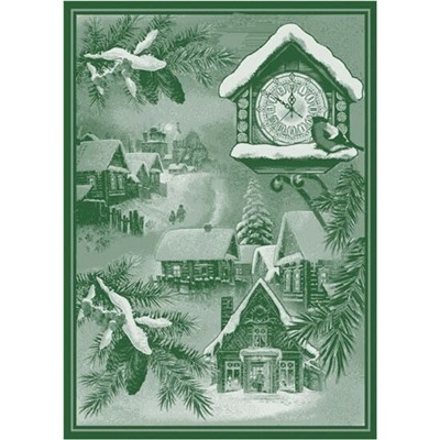 Полотенце жаккардовое Премиум "Новогоднее время"-зелен. 50*70 см.