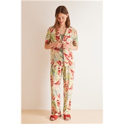 Pijama camisero estampado allover floral