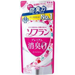 LION SOFLAN Premium Aroma Natural Кондиционер для белья цветочный аромат сменная упаковка 420 мл