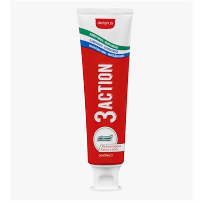 Dentífrico 3 action Deliplus Tubo 100 ml | 1,10 €/100 ml