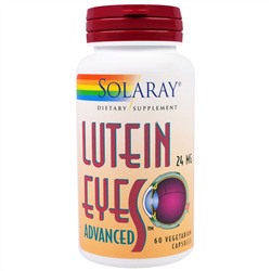 Solaray, Улучшенная формула лютеина для глаз, 24 мг, 60 вегетарианских капсул
