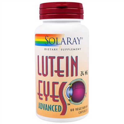 Solaray, Улучшенная формула лютеина для глаз, 24 мг, 60 вегетарианских капсул