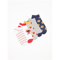 PACK OF 5 PAIRS OF SOCKS WITH FAST FOOD PRINTS