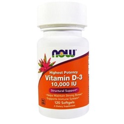 Now Витамин Vitamin D-3 10000 IU 120 гелевых капсул