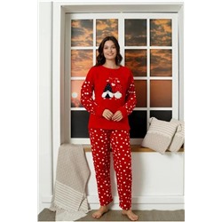RAPAPA Kadın Welsoft Sıcak Tutan Polar Pijama Takımı Kırmızı 21020 TYC759DHNN169780983300639