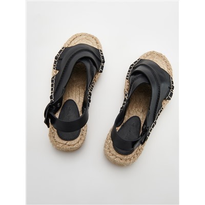 Espadrilles mit Obermaterial aus Leder