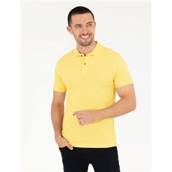 Açık Sarı Slim Fit Polo Yaka Basic Tişört
