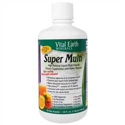 Vital Earth Minerals, Супер мульти, природный вкус маракуйи и танжерина, 32 жидк. унц. (946 мл)