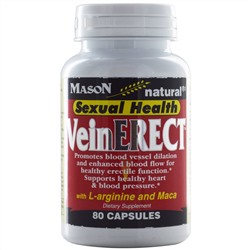 Mason Naturals, Vein Erect с L-аргинином и макой, 80 капсул