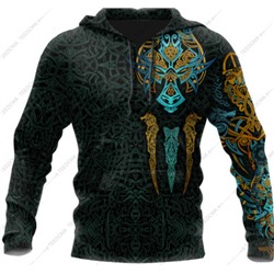 Европейская и американская внешняя торговля, трансграничная серия Vikings, мужской свитер с капюшоном и пуловером с цифровой печатью d