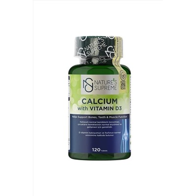 Natures Supreme Calcium With Vitamin D3 120 Tablet 8681763380848