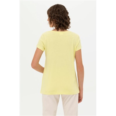 Kadın Açık Sarı Basic Tişört