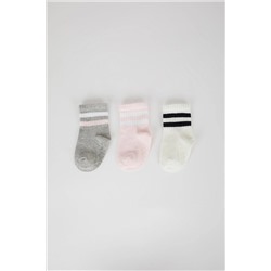 Defacto Kız Bebek 3'lü Pamuklu Uzun Çorap U6229A2NS