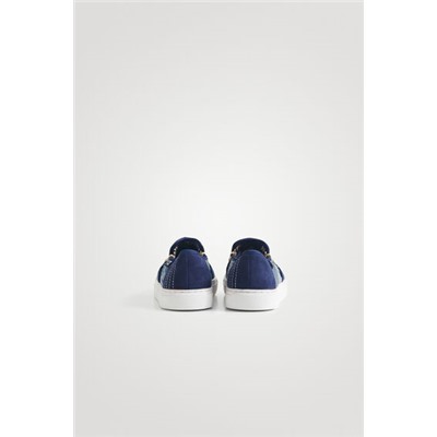 Zapatillas slip on denim cremallera