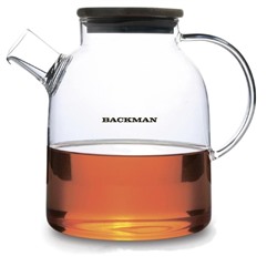 Заварочный чайник BACKMAN BM-0317 боросиликатного стекла 1800мл фильтр-пружинка крышка-бамбук (12) оптом