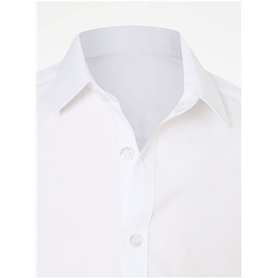 Boys White Long Sleeve Non Iron School Shirt 2 Pack