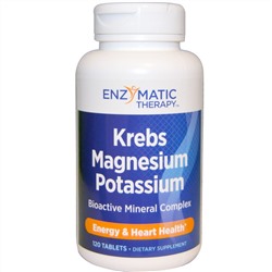 Enzymatic Therapy, Krebs Magnesium Potassium, биоактивный минеральный комплекс, 120 таблеток