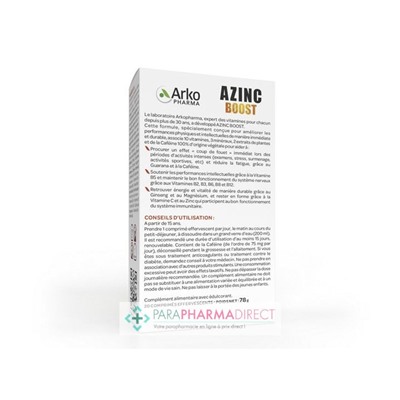 ArkoPharma - Azinc Boost - 20 comprimés effervescents