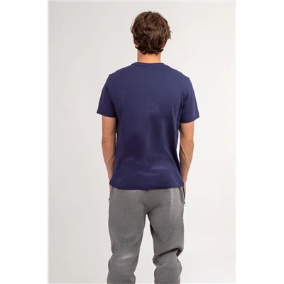 DIAGONAL CREW NECK T-SHIRT WITH PATCH