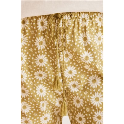 Pijama 100% algodón pantalones flores