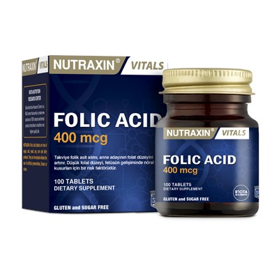 Nutraxin  Folic Acid - B9 (фолиевая кислота) - 400 мкг, 100 таблеток