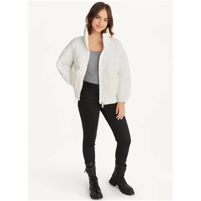 Quilted Jacket With Sherpa Pockets