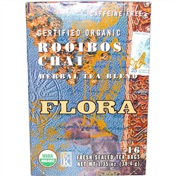 Flora, Органическая травяная смесь ройбуш, масала-чая, без кофеина, 16 пакетиков, 38,4 г(1,35 унции)