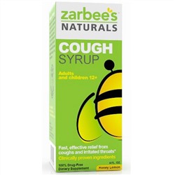 Zarbee's, All-Natural Cough Syrup, Extra Strength, Honey Lemon, 4 fl oz