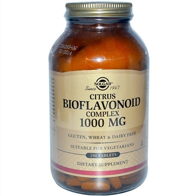 Solgar, Комплекс биофлавоноидов цитрусовых, 1000 мг, 250 таблеток