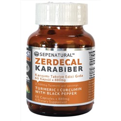 Sepe Natural Zerdeçal Karabiber 60 Kapsül 880 mg Kurkumin Curcumin 8680462600004