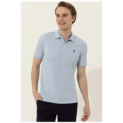 U.S. Polo Assn. Polo Yaka Cepsiz Açık Mavi Erkek Basic T-shirt 22Y.GTP.041.IY022