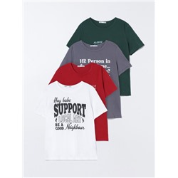 4-PACK OF PRINTED T-SHIRTS
