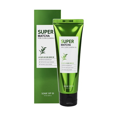 SOME BY MI SUPER MATCHA PORE CLEAN CLEANSING GEL Очищающий гель для умывания с экстрактом чая матча 100мл