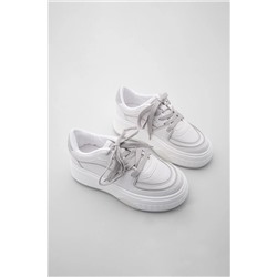Marjin Kadın Sneaker Yüksek Taban Spor Ayakkabı Bağcıklı Epros beyaz 3210277435