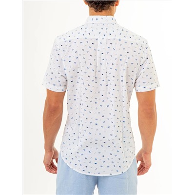 ALL OVER USPA FLAG PRINT WOVEN SHIRT