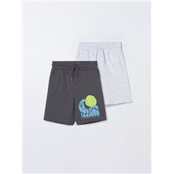 PACK OF 2 CONTRAST FLEECE BERMUDA SHORTS