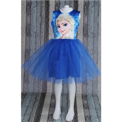 Niliya çocuk giyim Kız Çocuk Mavi Elsa Tütü Elbise ncg14000