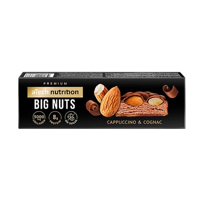Батончик "Big nuts" со вкусом капучино и коньяка, с миндалем в глазури