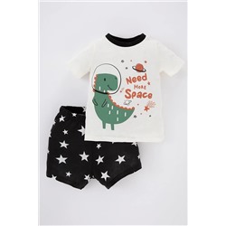 Defacto Erkek Bebek Yıldız Desenli Kısa Kollu Penye Pijama Takımı A6680A523HS