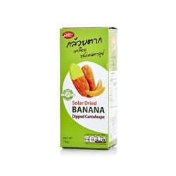 Ломтики вяленого банана в дынной глазури 75 гр / Solar Dried Banana dipped cantaloupe 75g