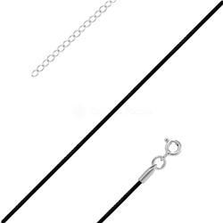 Текстильный шнурок с элементами из родированного серебра
