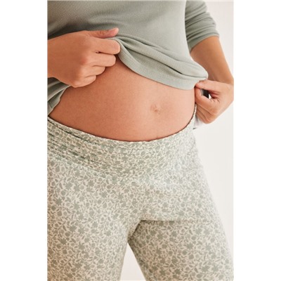 Pijama largo "maternity" flores verde