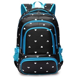 Hearts Print School Backpacks For Girls Kids Elementary School Bags Bookbag