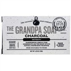 Grandpa's, Кусковое мыло для лица и для тела, антитоксичное, с древесным углем, 4,25 унции (120г)