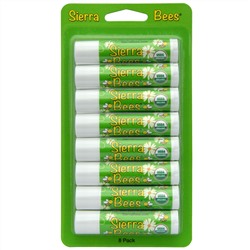 Sierra Bees, Органические бальзамы для губ, Мятный взрыв, 8 штук, каждый по 0,15 унции (4,25 г)
